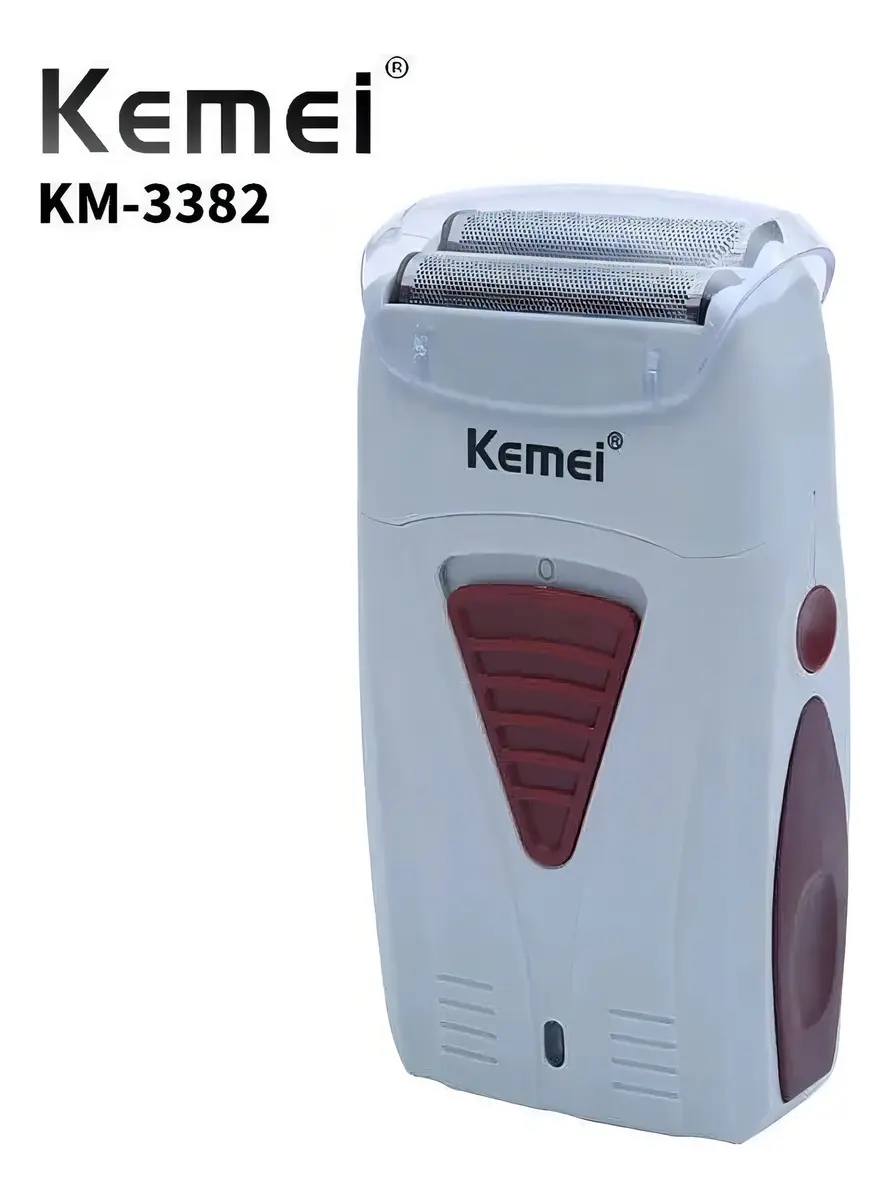 Imagen 3 de Afeitadora Inalámbrica Kemei KM-3382 Con Cabezal Flexible Blanco