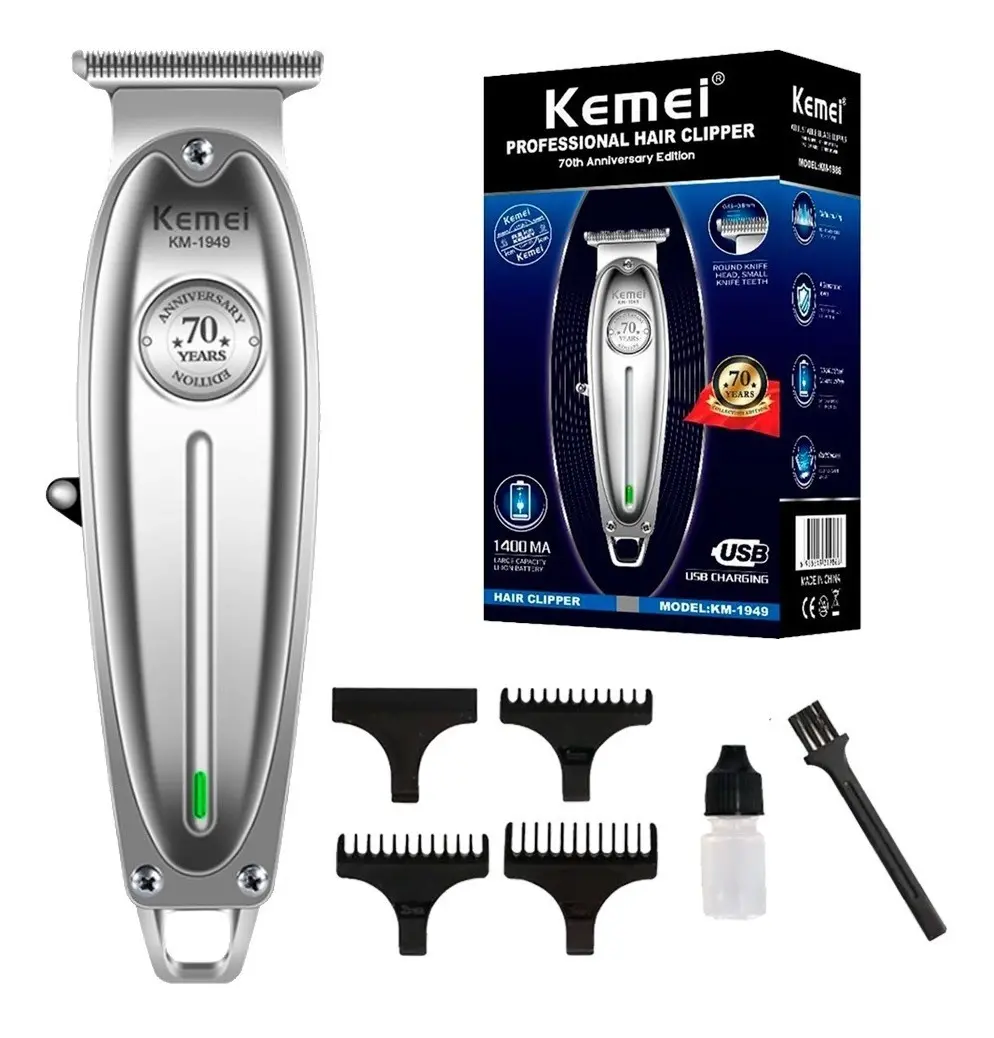 Imagen 3 de Maquina Corta Pelo Patillera KEMEI 1949 Metal Profesional
