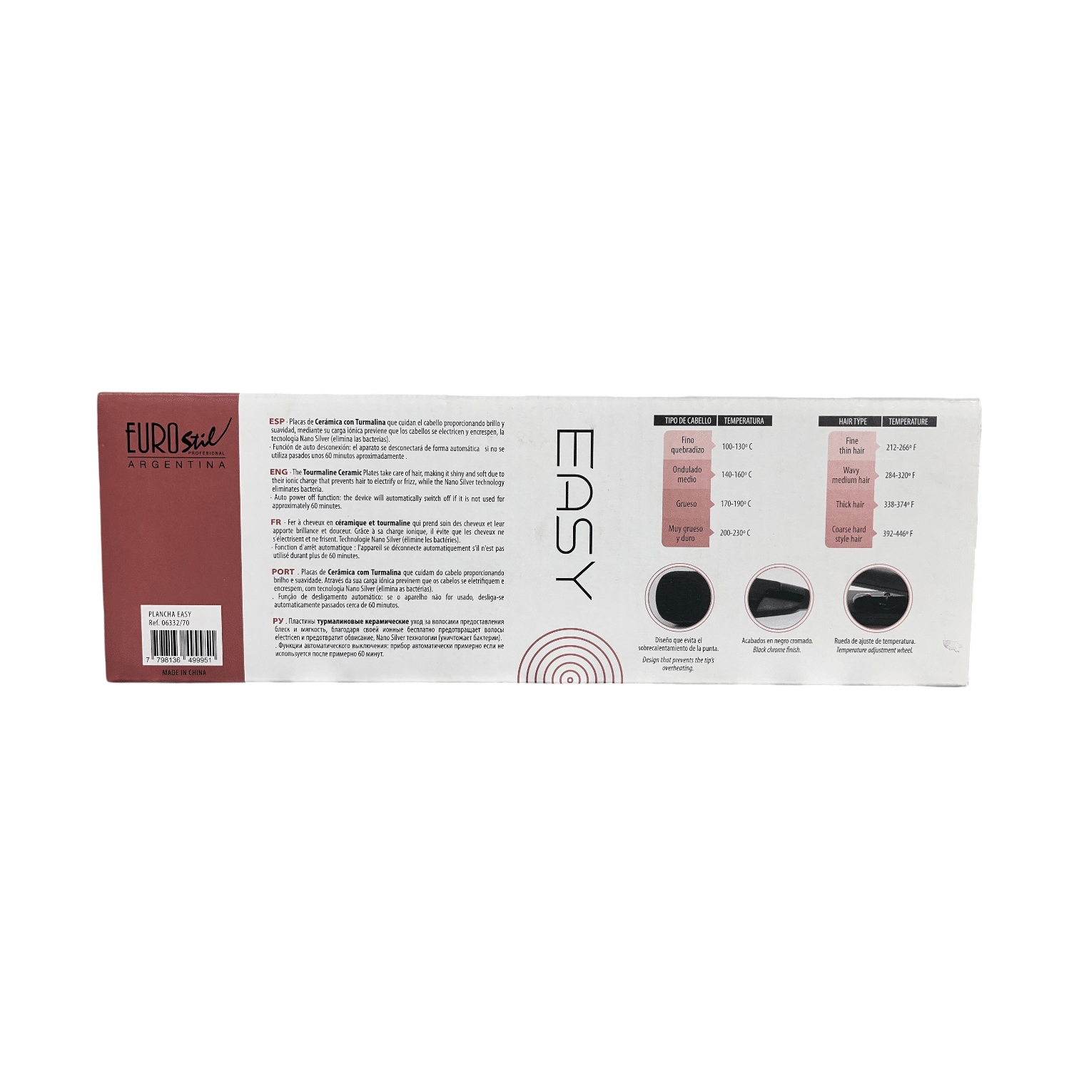 Imagen 3 de PLANCHA EASY ROSA 44W EUROSTIL