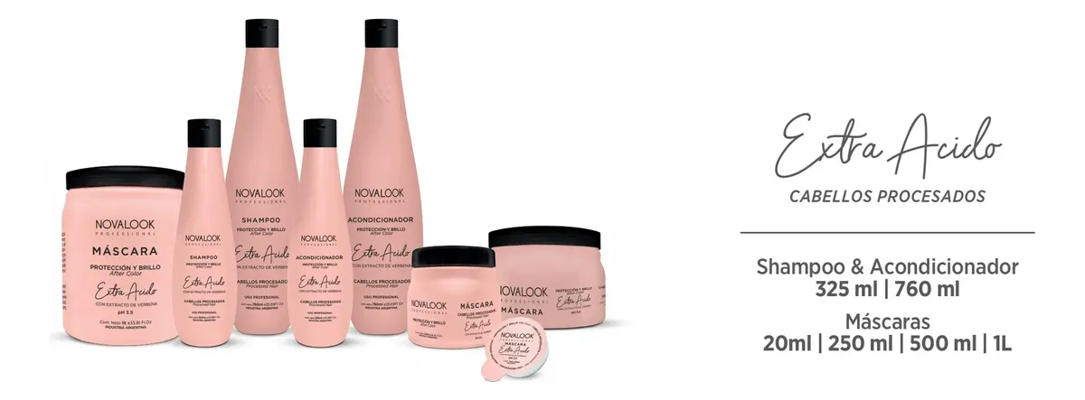Imagen 2 de Shampoo Extra Acido Post Tecnico Novalook 325ml