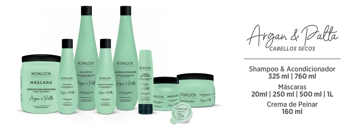 Imagen 2 de Shampoo/acondicionador Novalook Argan Y Palta 760ml Cabellos Secos